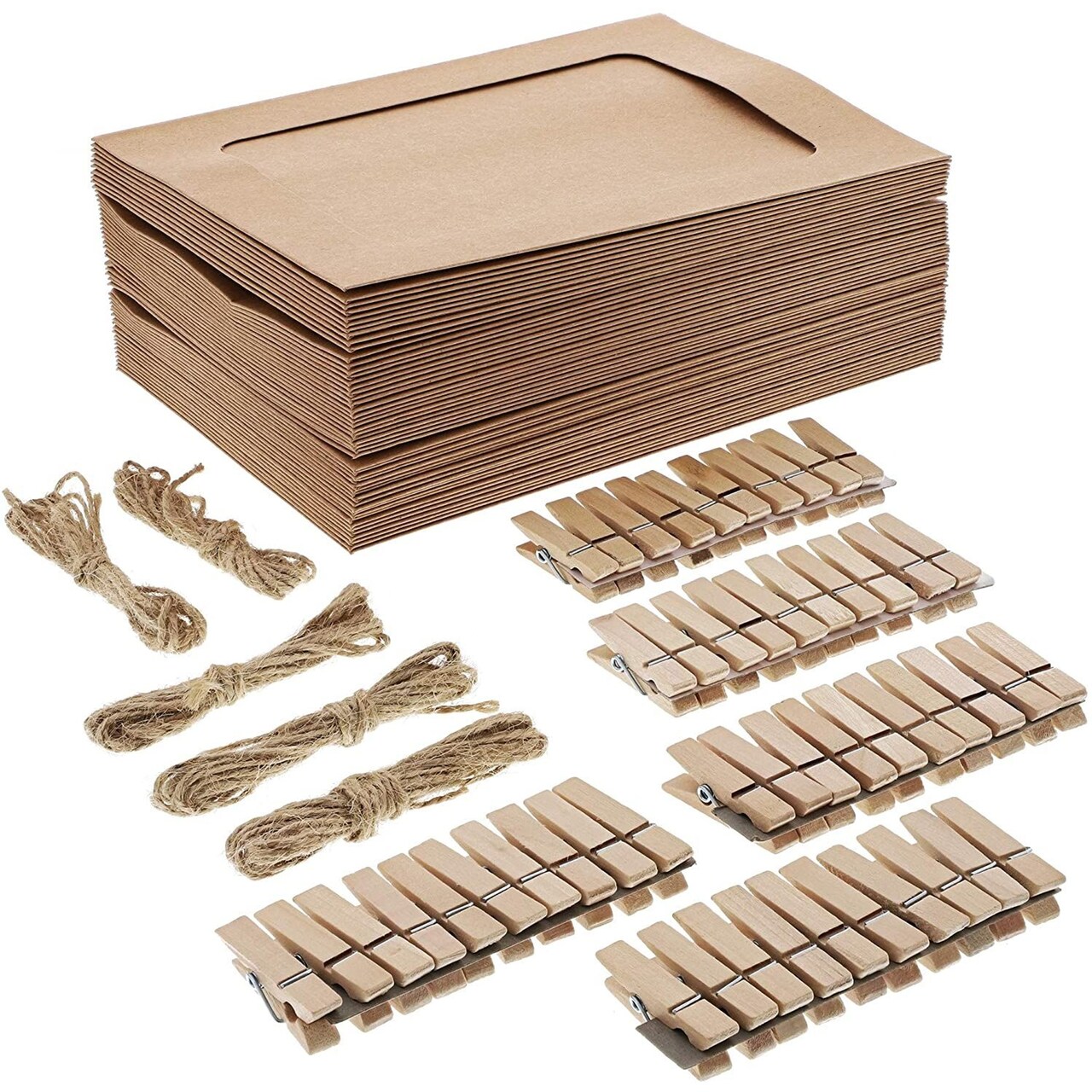 Juvale Cardboard Paper Picture Frame DIY Hanging Kit (50 Pack) 5x7 Inch, Kraft